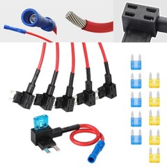 15PCS Fuse TAP Adapter Kit 12V 15 Amp 20Amp Car Add-a-circuit Mini ATM APM Blade