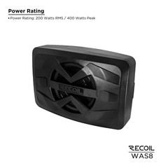 RECOIL WAS8 400W 8″ Waterproof Active Subwoofer with Passive Radiator