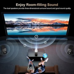 Agreago Projector w/ WiFi & Bluetooth Native 1080P 15,000 Lumens for iOS/Android