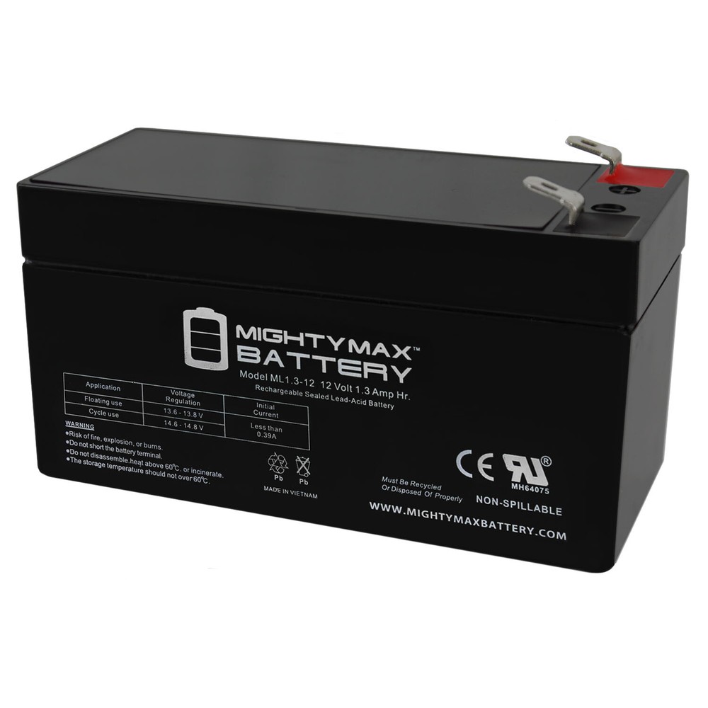 Mighty Max 12V 1.3Ah Replacement Battery for DURA12-1.3F