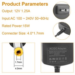AC Power Adapter Charger 15W For Amazon Echo Dot 3rd 4th Gen, Show 5, Alexa Spot