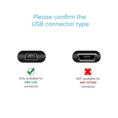 GPS Charger Cable,Mini USB 6.6ft Universal Charging Mini 6.6ft, Black