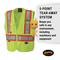 Pioneer Hi-Vis Safety Vest – StarTech Reflective Tape – Snap Break Away, Breatha
