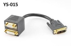 DVI-I (Digital/Analog) Male to VGA/DVI-I Female Y-Splitter Adapter Cable, YS-015