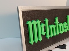 McIntosh Lettering Sign Green on Textured Black – 10.5 x 4.5 MUST SEE