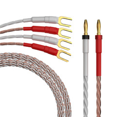 HIFI Silver-plated Bi-wire Speaker Cable High-end OCC Speaker Wire Y/Banana Plug