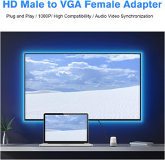 HDMI to VGA Adapter, 1080P HDMI Male to VGA Female Adapter with 3.5Mm Audio