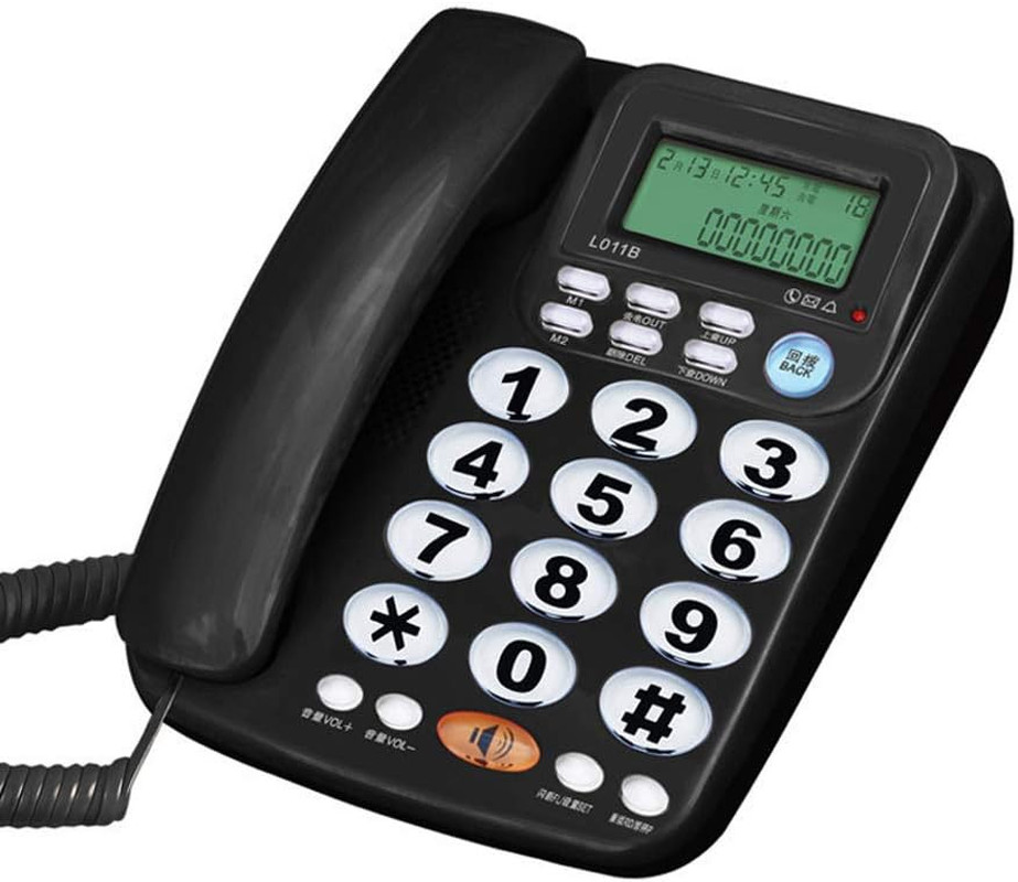 Corded Big Button Telephone for Elderly Caller ID Landline Phones for Seniors