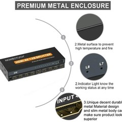 1×8 HDMI Splitter 8 Port 1 in 8 out HDMI Switch 1 Port, Duplicate/Mirror Powered