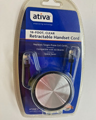Ativa 16 Ft. Retractable Handset Cord-Minder AT26812 New NOS
