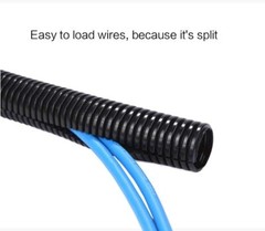 15&35Ft Corrugated Tubing Split Wire Loom Protect Conduit Auto Harness Wrap Lot