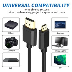 Micro HDMI Cable HDMI A to HDMI Mini Type D Adapter for Camera Sony Nikon HDTV