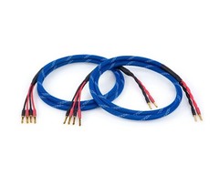 Canare 4S11 Bi-Wire Speaker Cable Pair, Blue Flex Braided 2 to 4 BFA Banana.