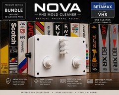 NOVA VHS Mold Cleaner Video Cassette Tape Cleaning Machine Bundle with Pads