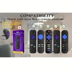 1P Silicone Remote Control Cover For Roku Glow-In-The-Dark TV Remote Holder Case