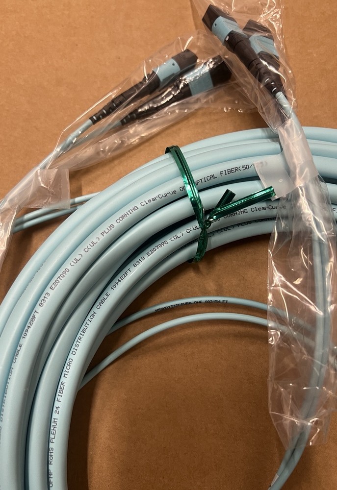 MTP 100Gb 50/125 OM3 Multimode Fiber Cable Plenum OFNP 24 Fiber 40FT F/F Type B