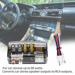 Plastic&Metal Car Stereo Audio RCA Speaker Level Converter Adapter Regulator