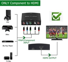1080p FHD Digital YPbPr to HDMI Adapter Stereo Audio Video Converter Connector