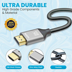 3-Pack HDMI 2.1 Cable 6ft 48Gbps 8K@60Hz 4K@120Hz eARC (3 Cables) PS5, xBOX