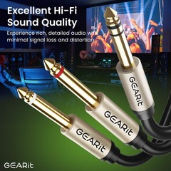 1/4 TRS Stereo Male to Dual 1/4 TS Mono Breakout Splitter Y Audio Cable, Black