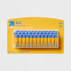 AA Batteries 36pk Alkaline Battery – up&up: Household Single-Use 1.5V Batteries
