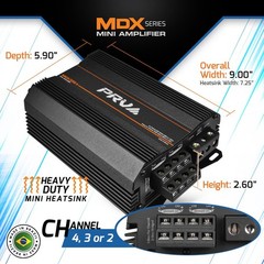 PRV MDX2000.4 1 Ohm Mini 4 Channel 4x 500 Watts Amp Compact Car Audio Amplifier