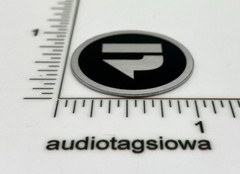 Pure Fidelity Equipment Logo Badge Custom Made Aluminum Self Stick