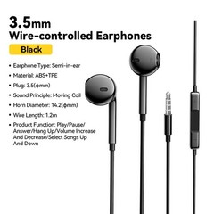 3.5mm Wired Earphones In-Ear Headset with Microphone Stereo Headphones