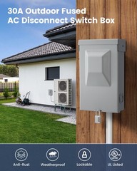 SURAIELEC 30 Amp Fused AC Disconnect Box, Outdoor Pull-Out Switch Enclosure w…