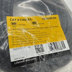 StarTech.com 100ft Black Slim CAT6 Ethernet Cable, Slim Snagless RJ45