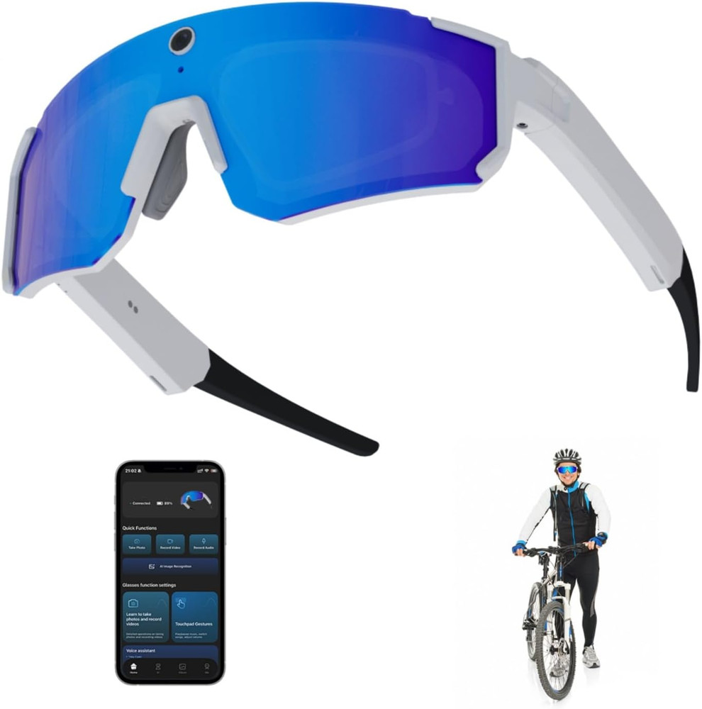 4K AI Smart Glasses with Camera, HD Video, Bluetooth, No SD Card Needed