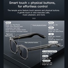 COLMi C-M02S Smart Glasses HD Camera Bluetooth Audio Video Ray-Ban Meta Alt iOS