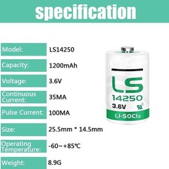 10 PACK LS14250 3.6V 1/2 AA Alternative Battery 1200mAh replace for LS 14250