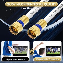 Digoloan Coaxial Cable 3ft/6ft/10ft/15ft/25ft/50ft/60ft/75ft/100ft, RG6 Coax