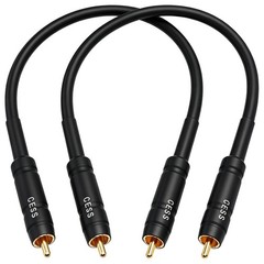 2 PCS 1 ft RCA Preamp Jumper Cable Male to Male 12AWG Soft Link Audio Cord