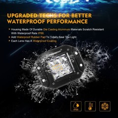 Auxbeam 5″inch 72W Flush Mount LED Work Light Bar Pods Strobe Offroad Fog Lights