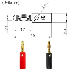 40*4mm Gold Plated Banana Plugs Audio Jack Speaker Wire Cable Screw Connector US