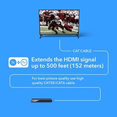 OREI 1080p HDBaseT HDMI Extender over Cat5e/6 Ethernet LAN cable -Up to 500 Feet