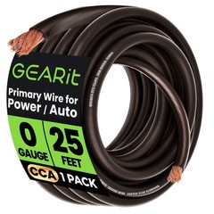 GEARit 0 Gauge 25′ 50′ CCA Amplifier Power / Amp Ground Wire, Black/Blue/Red.