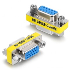 VGA Female To Female Adapter HD15 Mini Gender Changer Extender Connector