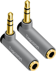 Right Angle 3.5Mm 1/8″ Audio Adapter 2-Pack, 90 Degree 3.5Mm 1/8 Inch TRS Male