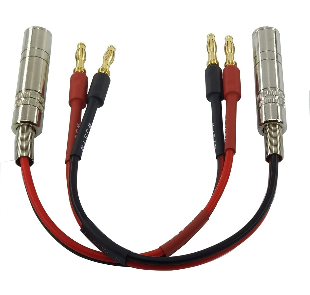 1/4 TS to Banana Plug Speaker Cable 6.35 Mm 1/4 Female Mono Adapter 8″ 2Pack New