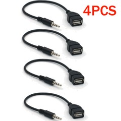 4X 3.5mm Male Audio AUX Jack to USB 2.0 Type A Female OTG Converter Adapter