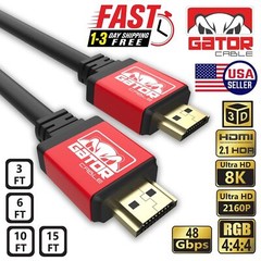 8K HDMI 2.1 UHD Cable HDTV 3D 2160P HDR 120Hz 48Gbps Dolby HDCP 2.2 RGB 4:4:4