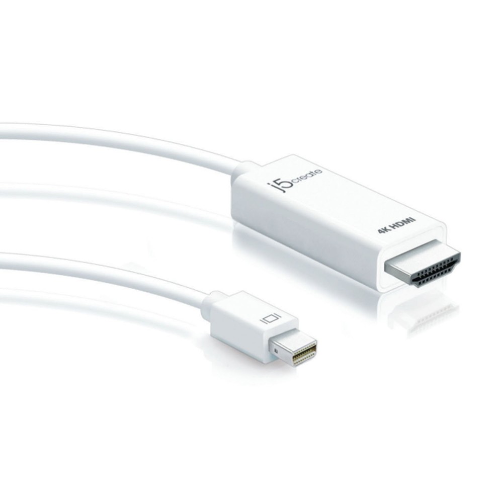 j5create Mini DisplayPort to 4K HDMI Cable- Supports up to 4K x 2k @ 30Hz & 3D V