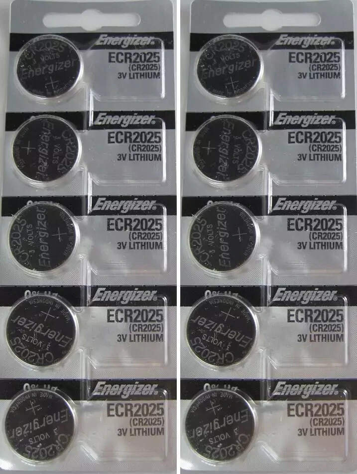 10 x FRESH Genuine Energizer CR2025 ECR2025 3V Coin Button Battery Fast Shipping