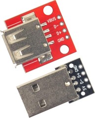 10pcs USB 2.0 Type A Male and Female Breakout Board 4 pins 2.54mm Output (5pcs M