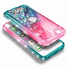 For iPod Touch 5th 6th 7th Case Glitter Ring Holder + Lanyard & Screen Protector