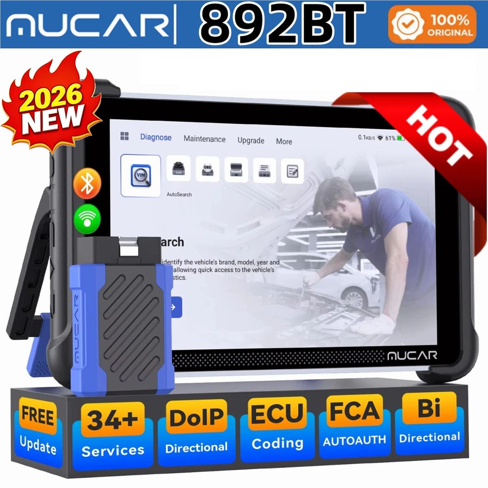 MUCAR 892BT Car Diagnostic OBD2 Scanner Full System Tool Action Test Free Update