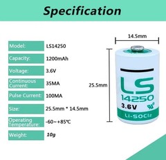 ◉ US STOCK!!! 30X LS14250 1/2 AA 3.6v Lithium Battery 1200mAh, LS 14250
